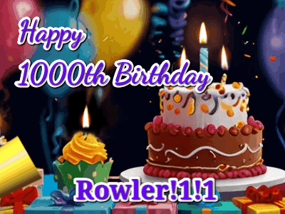 Happy 1000th Birthday Card With Cake