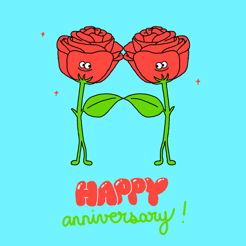 Happy 10th Anniversary Dancing Flowers GIF