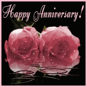Happy 10th Anniversary Roses On Water GIF