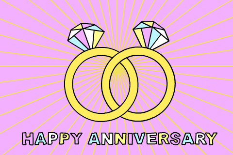 Happy 10th Anniversary Shining Rings GIF
