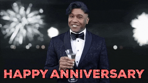 Happy 10th Anniversary Smiling Man GIF