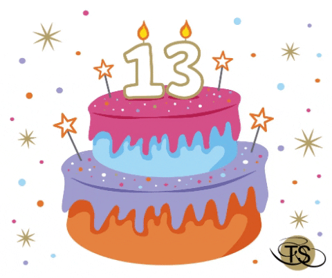 Happy 13th Birthday Cake Animation GIF