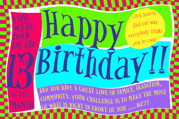 Happy 13th Birthday Colorful Paper Greeting GIF