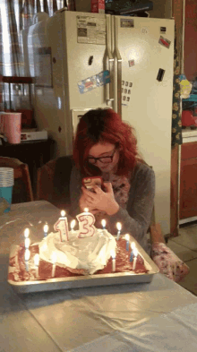 Happy 13th Birthday Girl Cake GIF