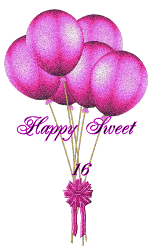 Overtollig Calligrapher zo veel Happy 16th Birthday Pink Balloons Ribbon GIF | GIFDB.com