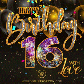 Happy 16th Birthday With Love Greeting Card