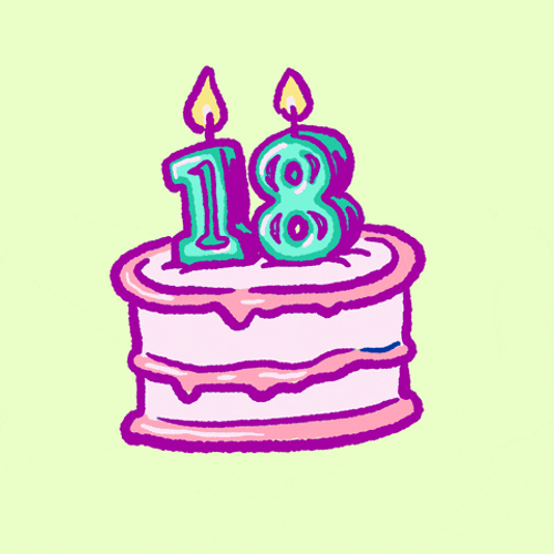 Happy 18th Birthday Register To Vote Cake Animation GIF 