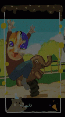 Happy 1st Birthday Animated Animals GIF