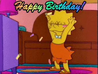 Happy 1st Birthday Lisa Simpson Dancing GIF
