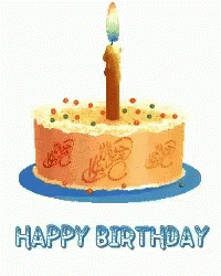 Happy 1st Birthday One Layered Cake GIF