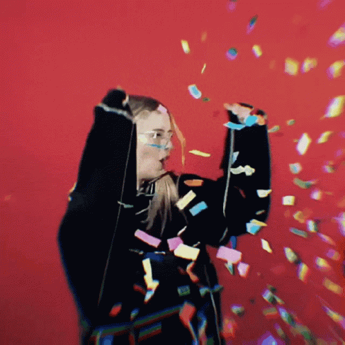 Happy 2 Year Work Anniversary Scattered Confetti GIF