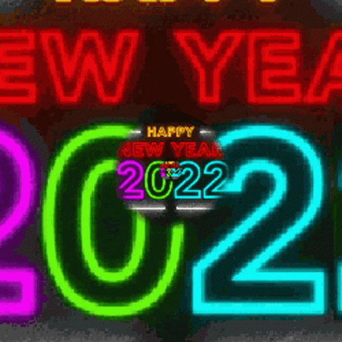 Happy 2022 Colorful Neon GIF