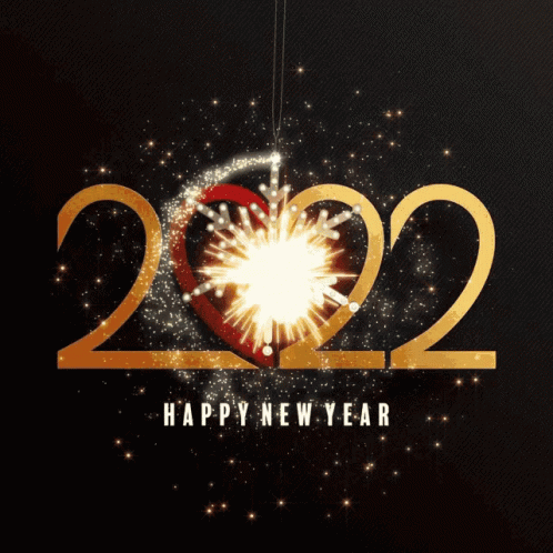 Happy 2022 Happy New Year Elegant Black GIF