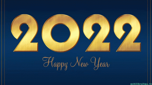 Happy 2022 Text Effect In Golden GIF