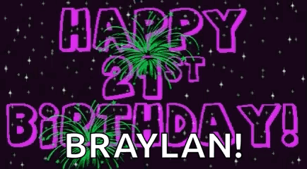 Happy 21St Birthday Banner With Fireworks GIF