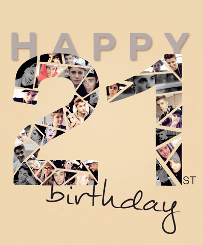 Happy 21st Birthday Collage Of Justin Bieber GIF