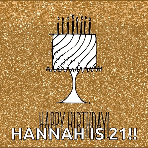 Happy 21st Birthday Hannah White Cake GIF