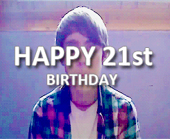 Happy 21st Birthday Man Pointing Downwards GIF
