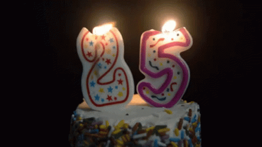 Happy 25th Anniversary Candle Blow GIF 
