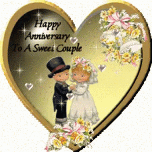 Happy 25th Anniversary Sweet Couple GIF