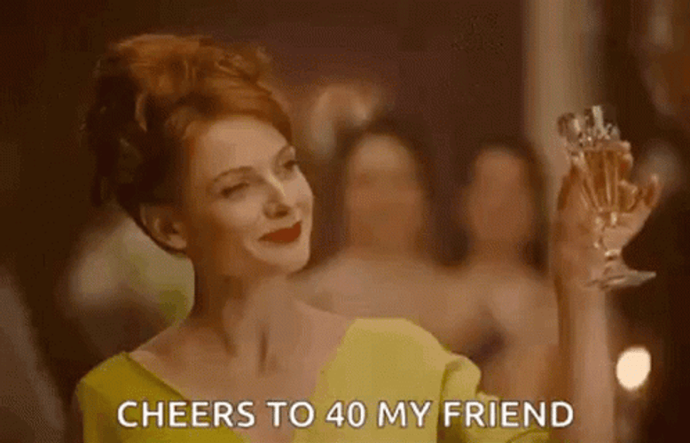 Happy 40th Birthday Cheers Champagne Friend Greeting GIF