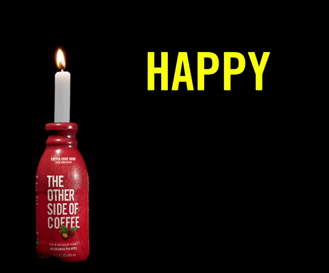Happy 40th Birthday Greeting Candle Coffee GIF
