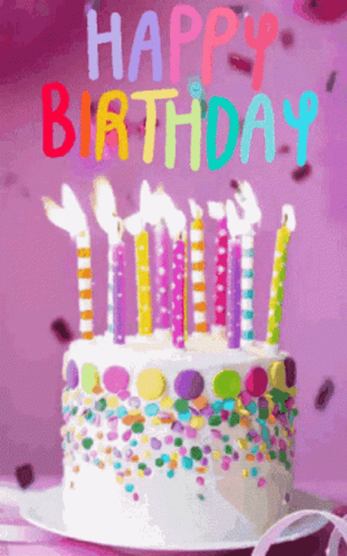 Happy 40Th Birthday Pink Themed Cake GIF