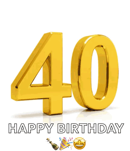 Happy 40th Birthday Switching 40 Numbers GIF
