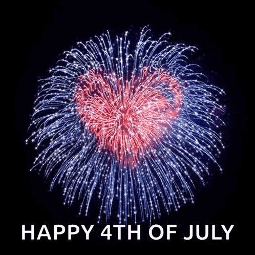 Happy 4th Heart Fireworks GIF