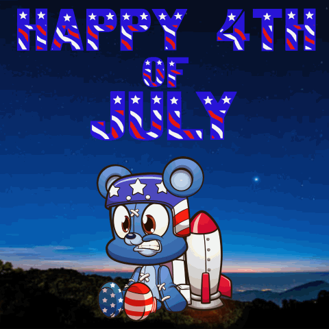 Happy 4th of July Greeting Card With Rocket