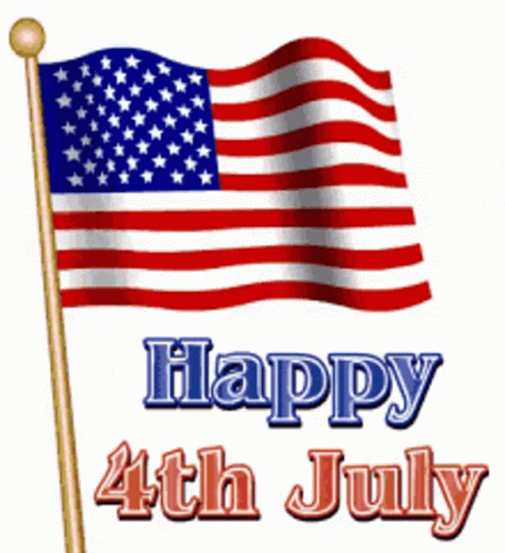 Happy 4th of July Greeting with American Flag