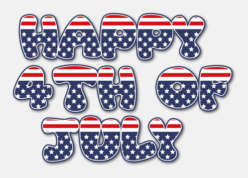 Happy 4Th Of July In Red White And Blue GIF