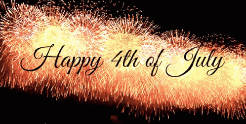 Happy 4Th Of July Is Written In Front Of Fireworks GIF