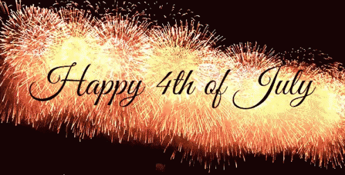 happy 4th of july is written in front of fireworks