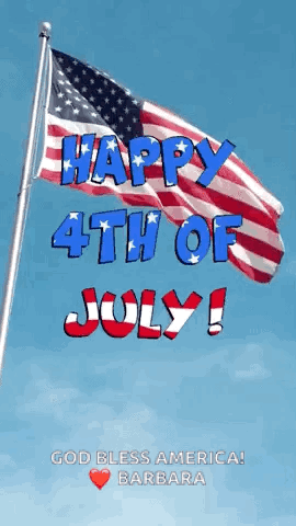 Happy 4th of July Message With American Flag