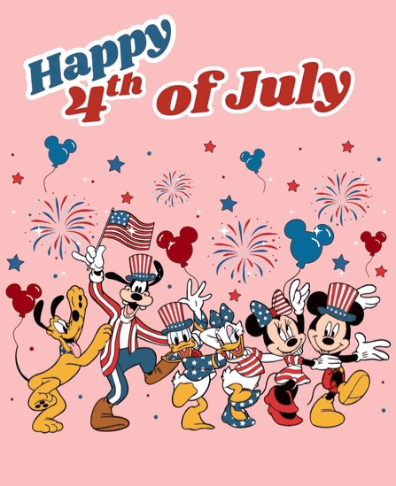 Happy 4th of July Mickey Mouse and Friends