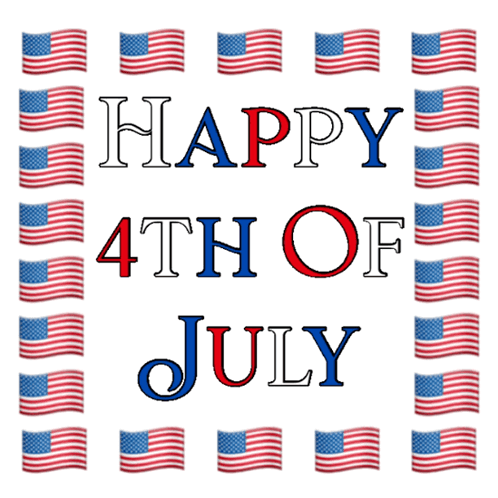 Happy 4th of July Poster with American Flags