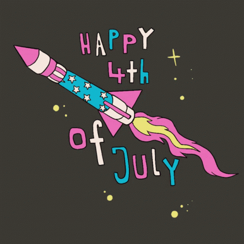Happy 4th Of July Spaceship GIF