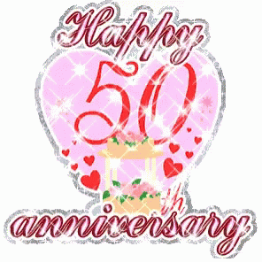 Happy 50th Anniversary Sparkling & Glittery GIF