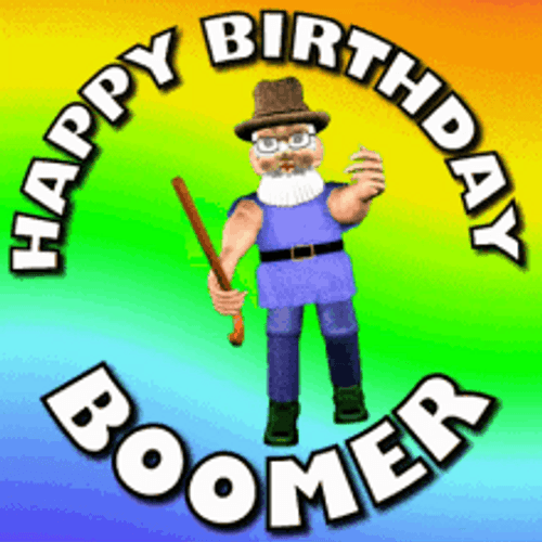 Happy 50th Birthday Boomer Funny Greeting GIF