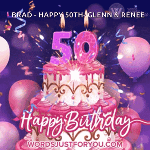 Happy 50th Birthday Card Brad Glenn Renee