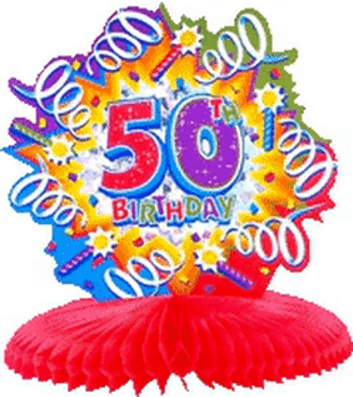 Happy 50th Birthday Fun Colorful Celebration GIF