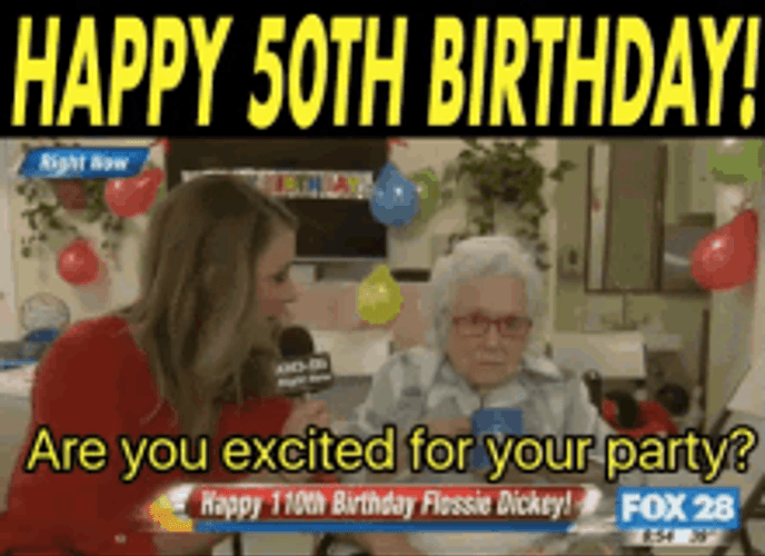 Happy 50th Birthday Grumpy Grandma Not Excited GIF