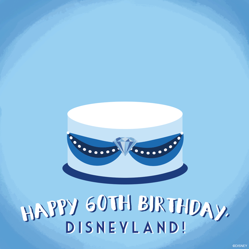 Happy 60th Birthday Disneyland Theme Design GIF