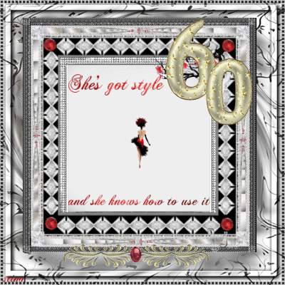 Happy 60th Birthday High Fashion Lady Artwork GIF