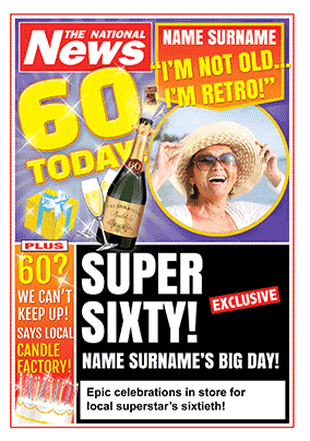 Happy 60th Birthday Newspaper Design GIF