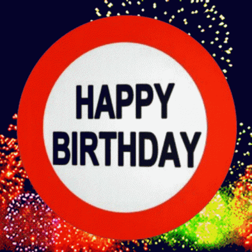 Happy 60th Birthday Spinning Circle Fireworks GIF