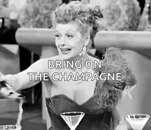 Happy 65th Birthday Champagne Celebration GIF