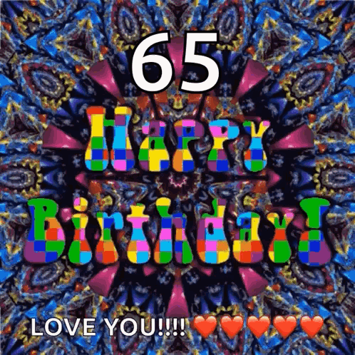 Happy 65th Birthday Message GIF
