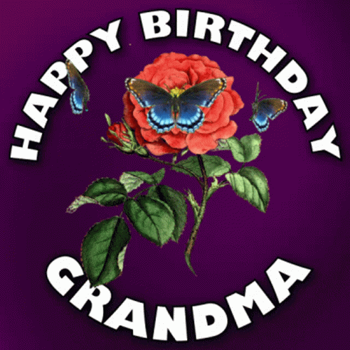 Happy 65th Birthday Wishes With Rose And Butterflies GIF